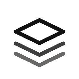 Stacked layers icon with four diamond shapes in varying shades of gray.