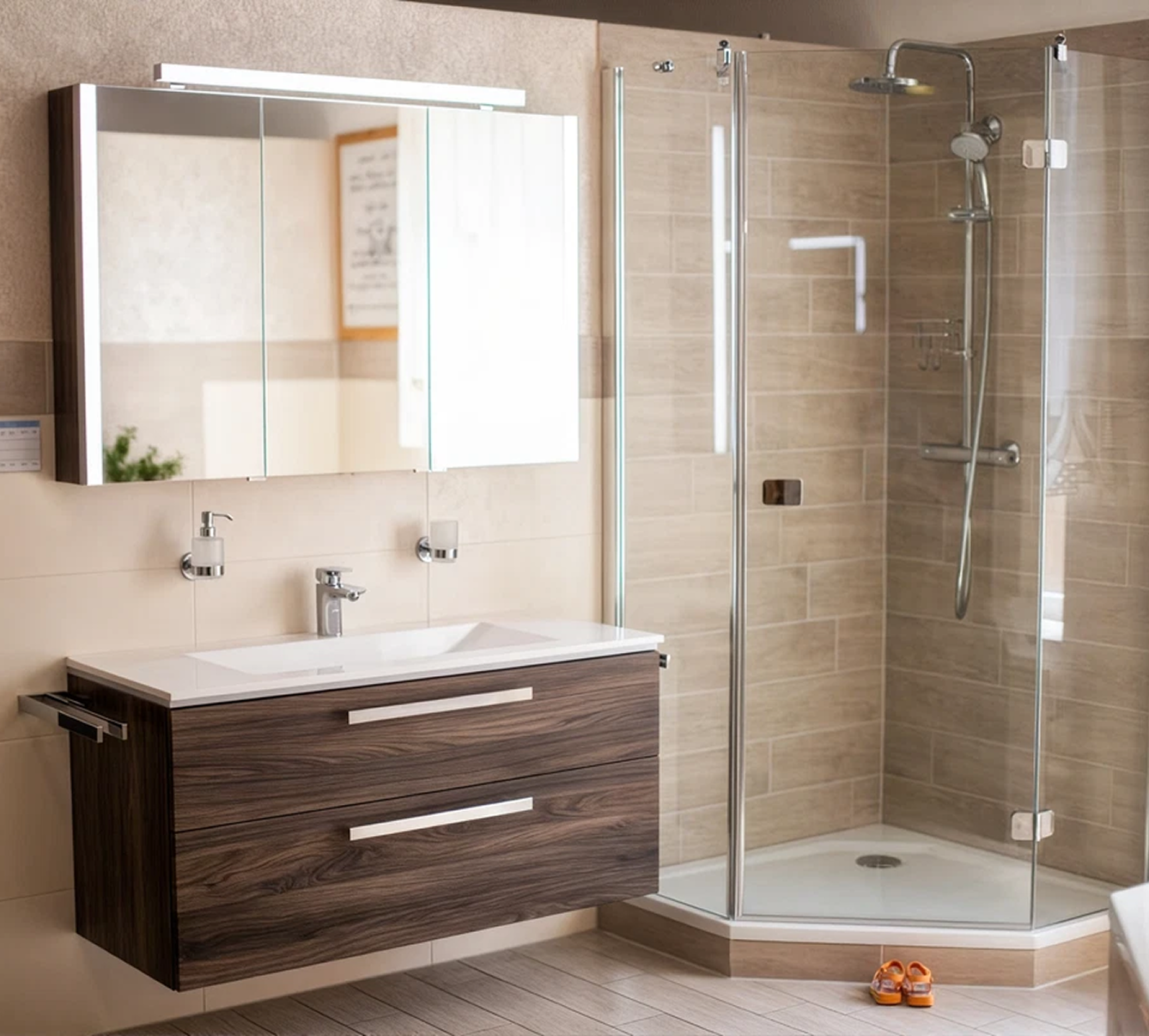 Modernes Badezimmer mit Dusche