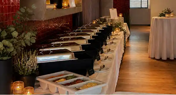 Catering-Buffet für eine Veranstaltung im Fireplace Aachen