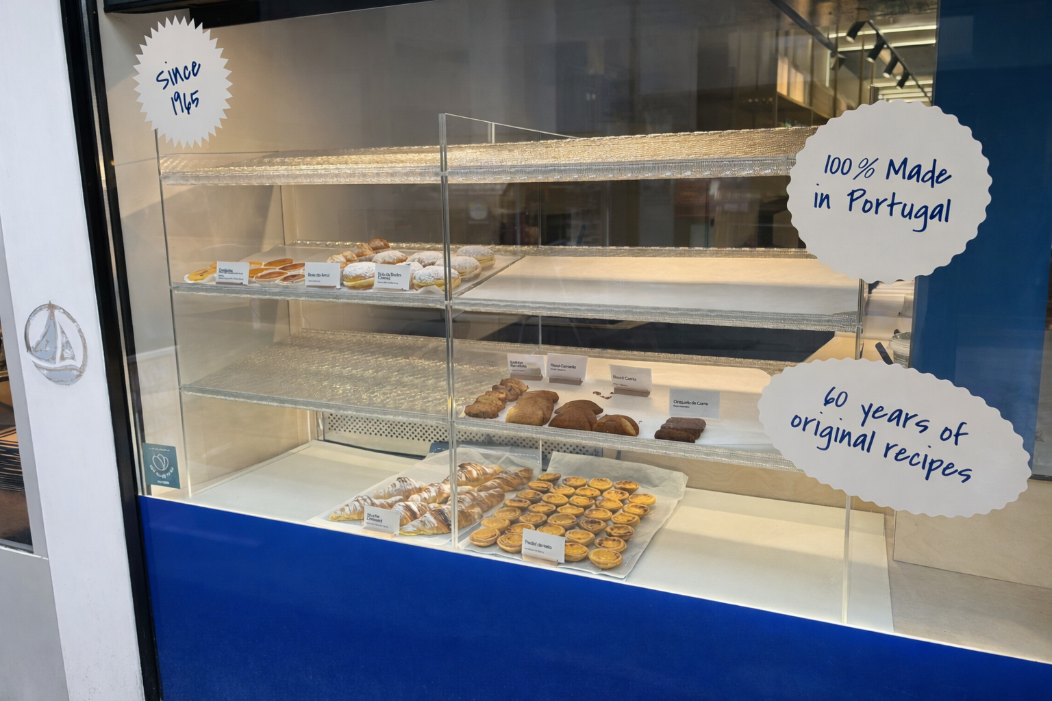 3D-gedruckte Präsentationsflächen in der Auslage einer Bäckerei in Stuttgart