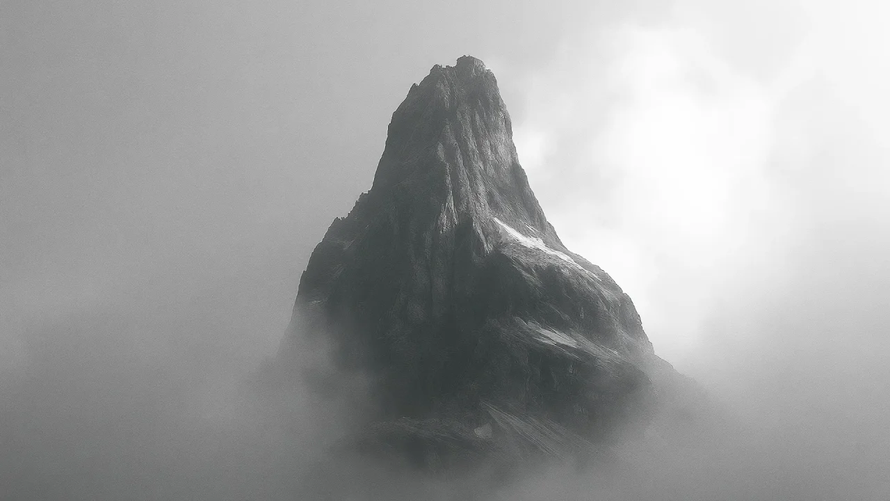 Misty mountain landscape