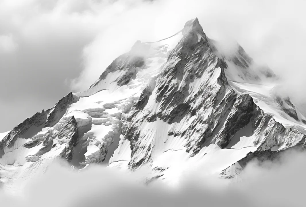 Snowy mountain peak