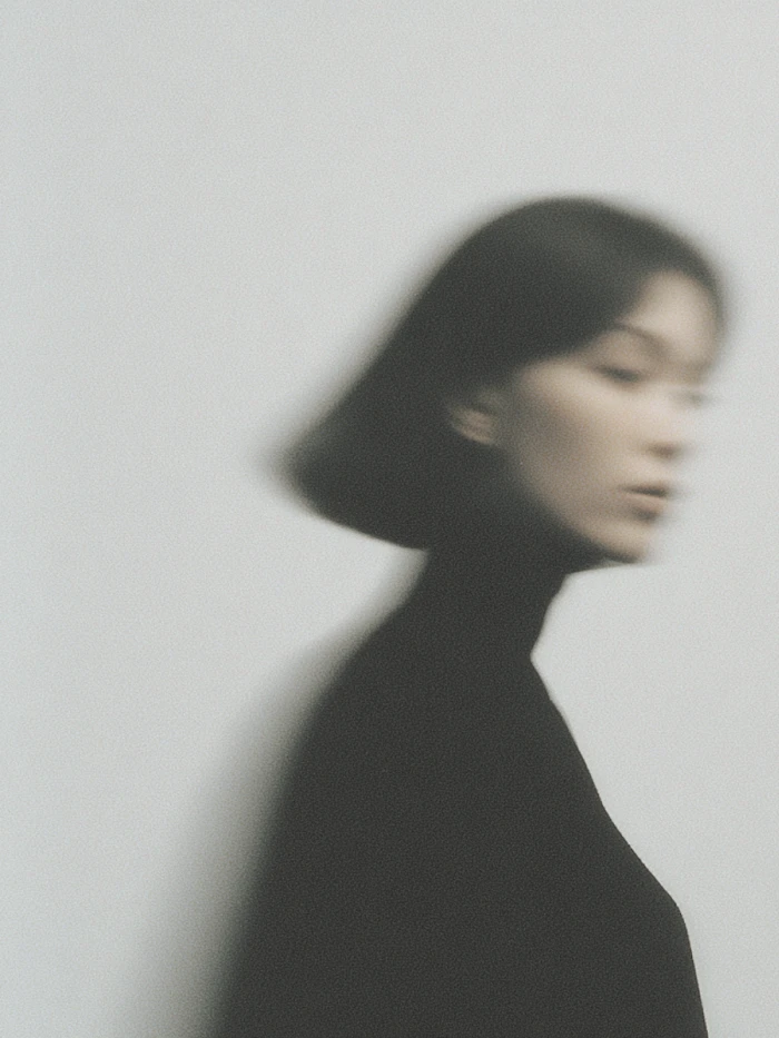 Soft blurred profile portrait