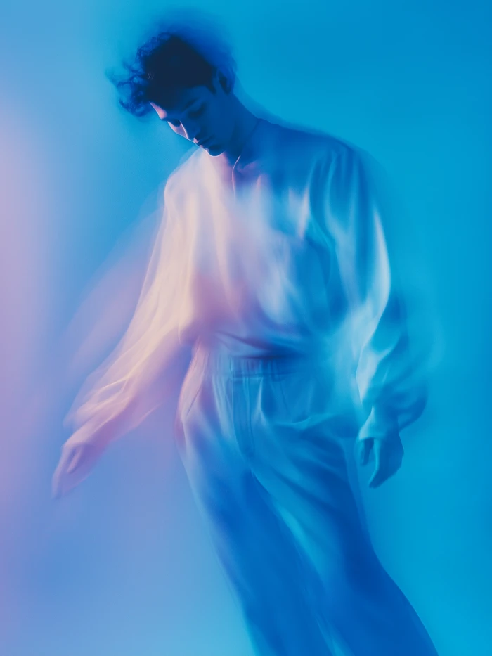 Blue surreal silhouette