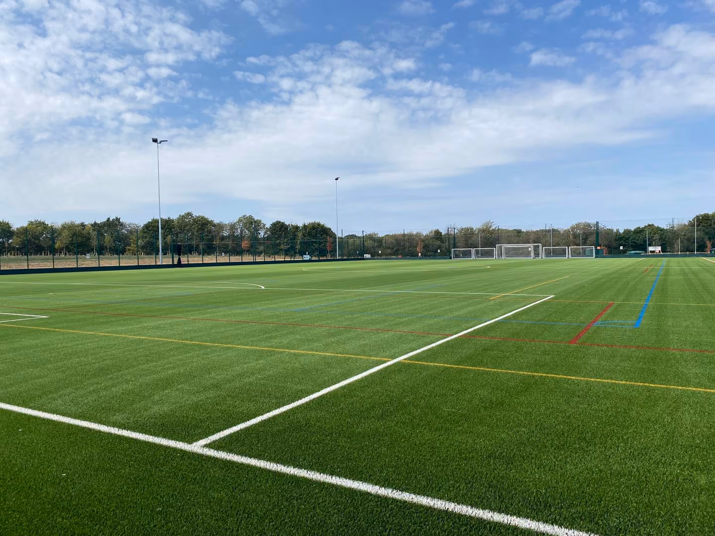 Football pitch at Wealden Community Sports Hub near Hailsham