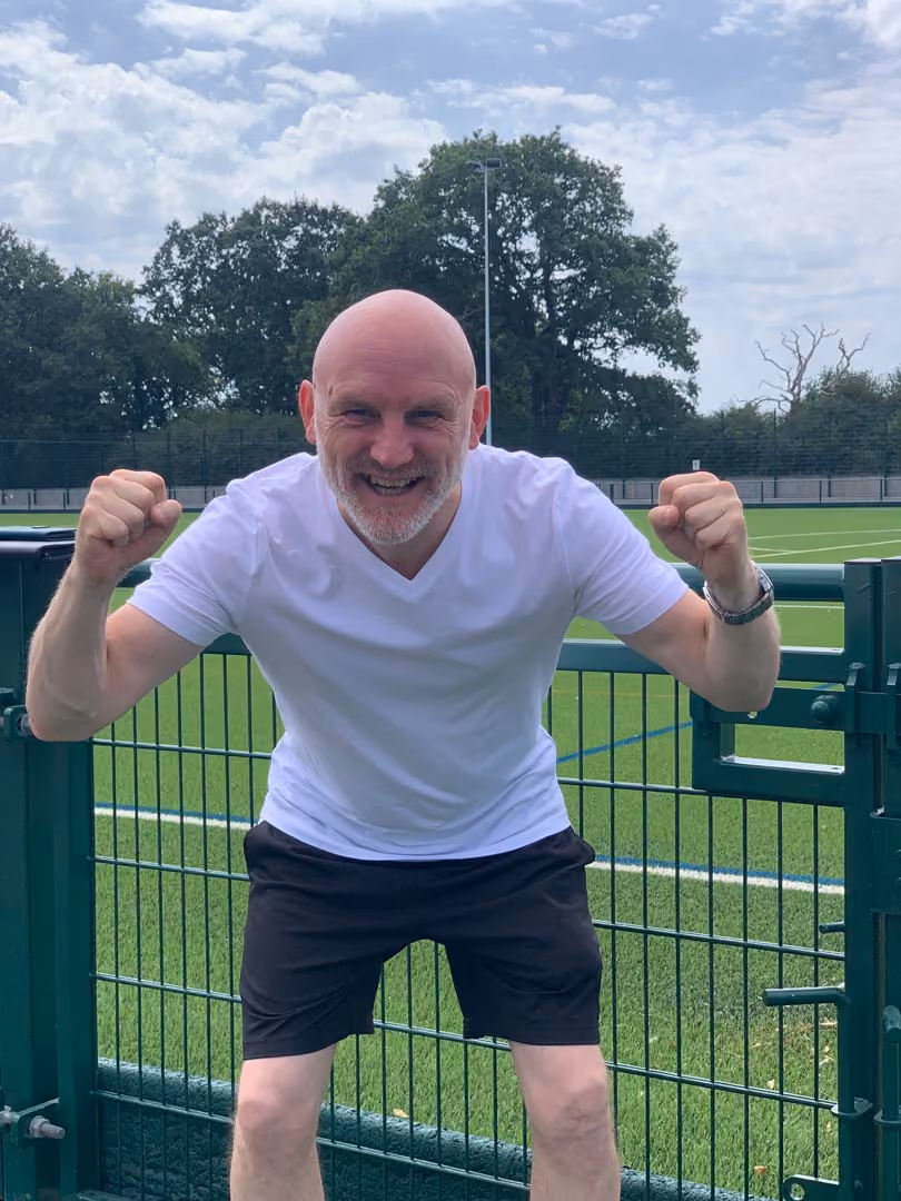 Tim Brown outside Football pitch at Wealden Community Sports Hub near Hailsham