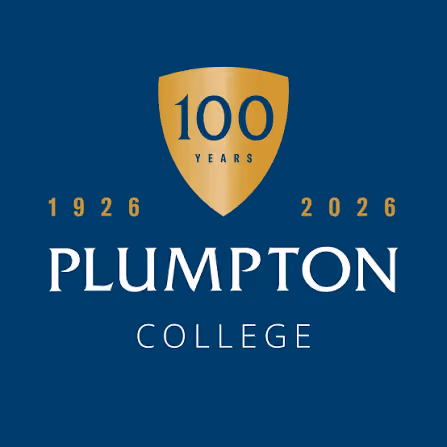 Plumpton College 100 years anniversary logo 1926-2026 with gold shield badge