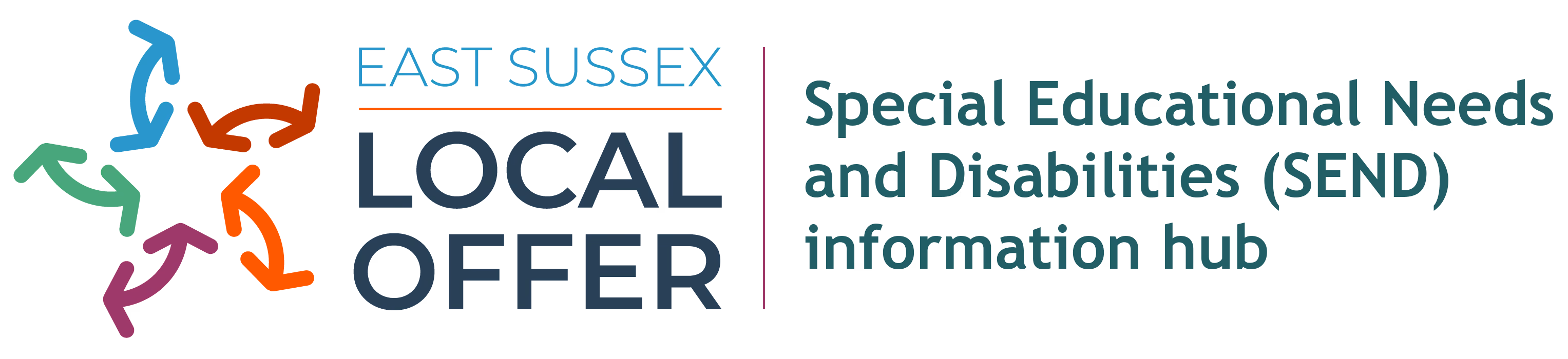 East Sussex Local Offer SEND information hub logo with colorful figures