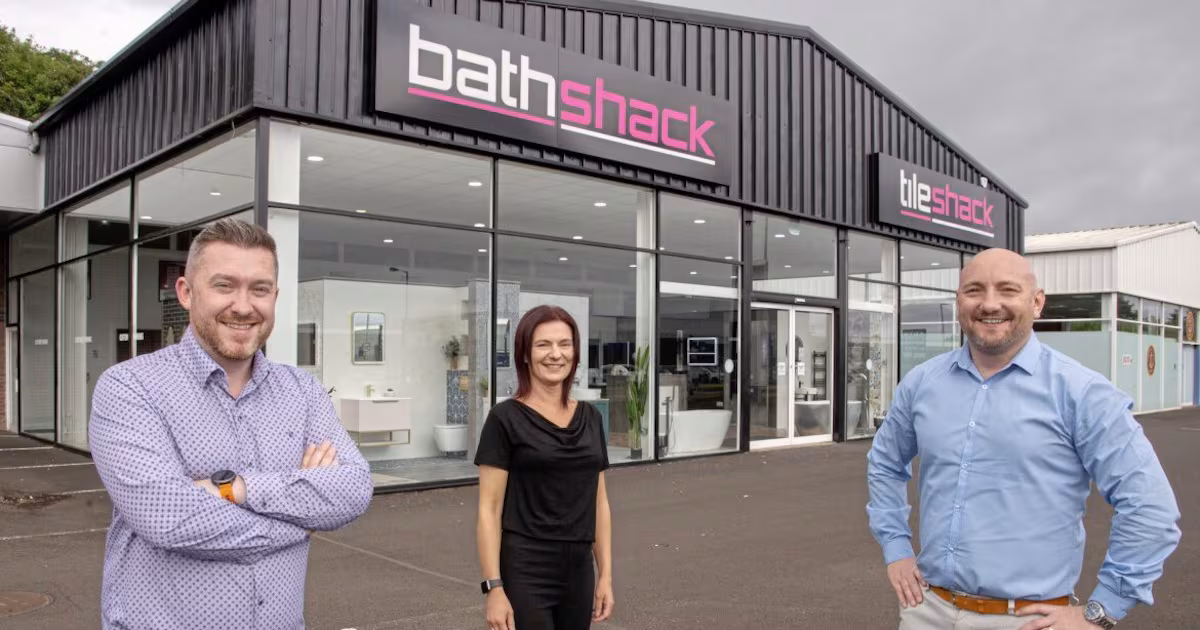 Bathshack team outside showroom for warehouse management case study