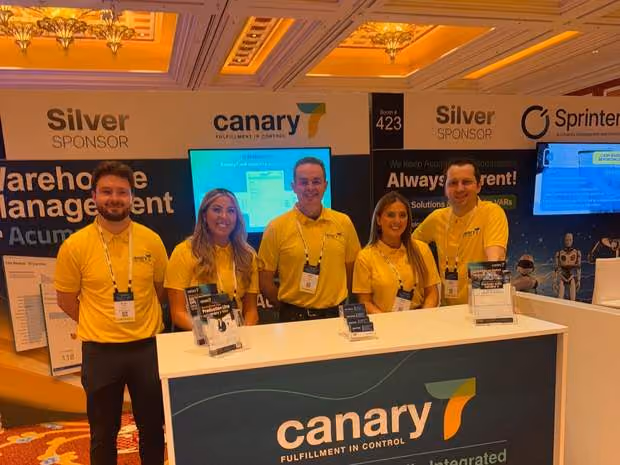 Canary7 warehouse management team at a logistics trade show