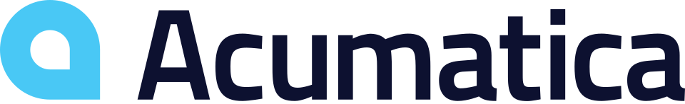 Acumatica company logo with a stylized lowercase 'a' symbol in blue followed by the word 'Acumatica' in dark blue font.