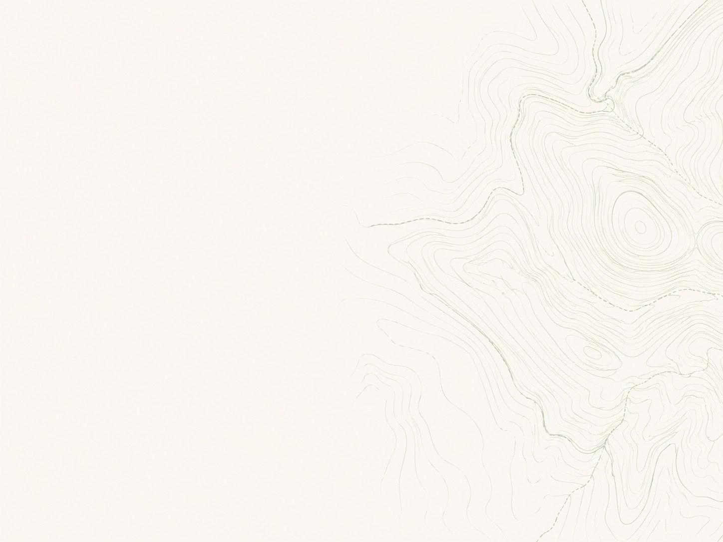 Faint topographic contour lines on a light beige background showing elevation changes.