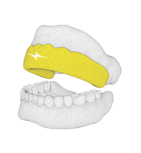 Wireframe model of teeth wearing a Langga mouthguard