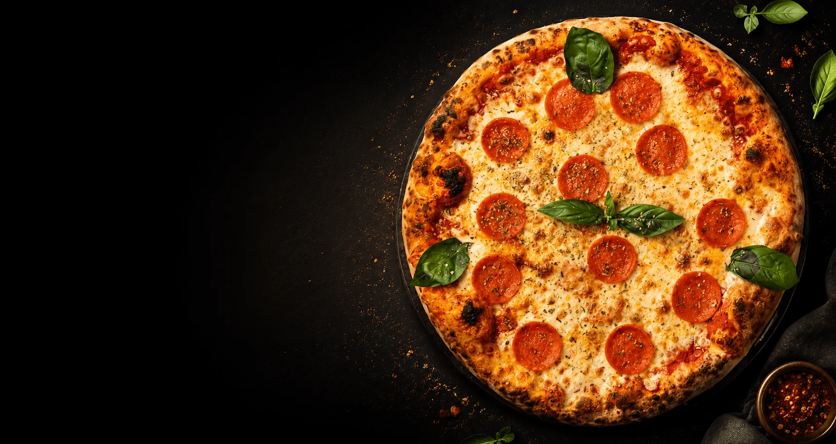 Stenovnspizza fra Esmeralda Pizza & Restaurant