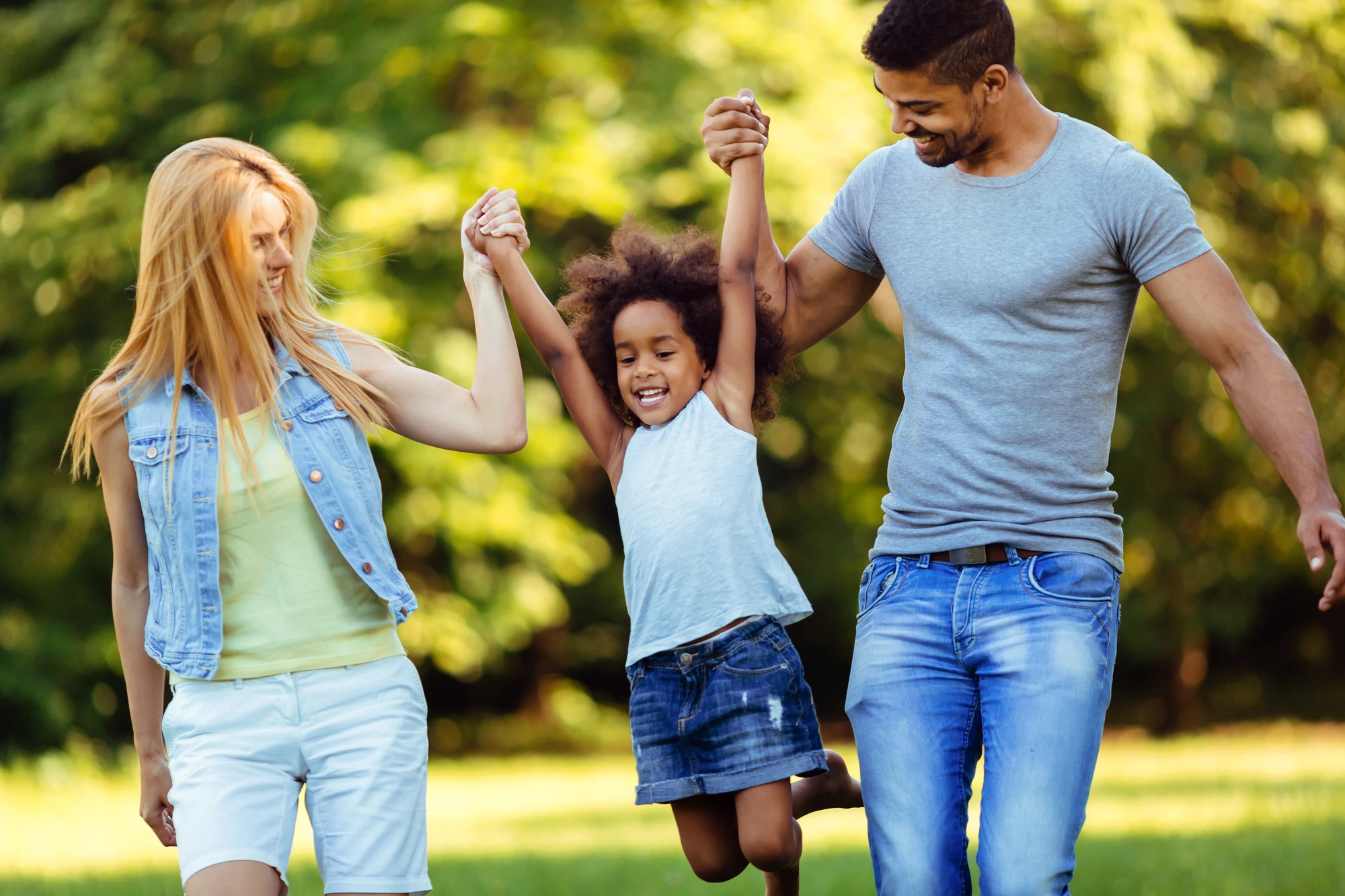 happy family after going to the family dentist in Easley, SC
