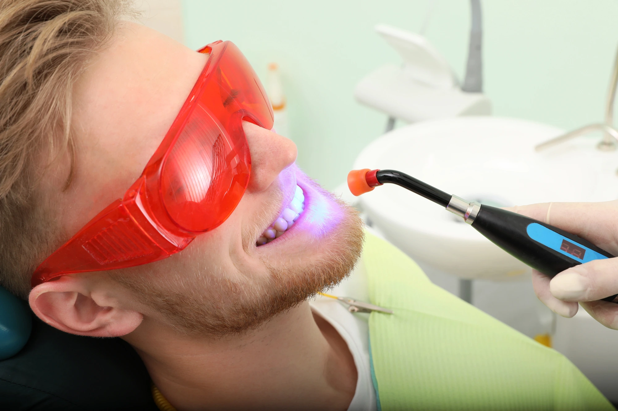 man at the cosmetic dentist in Easley, SC