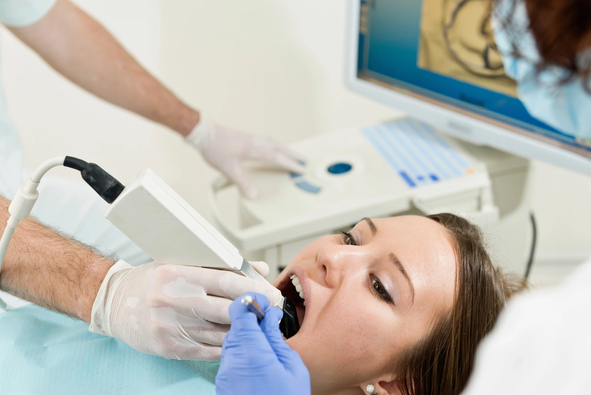 woman getting CEREC crowns in Easley, SC