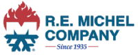 Logo of R.E. Michel Company with a stylized red flame and blue wrench design above the company name and the text 'Since 1953' underneath.