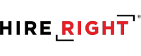 HireRight logo with the word 'HIRE' in black and 'RIGHT' in red, framed by black corner brackets.
