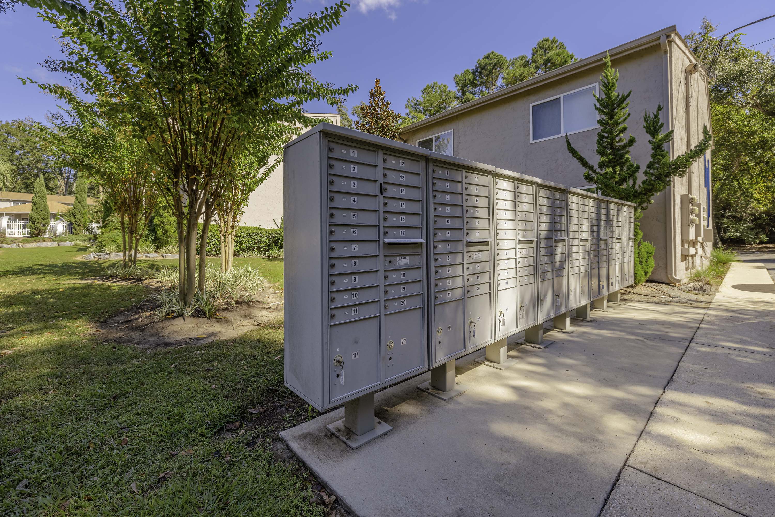 Mail boxes on sidewalk