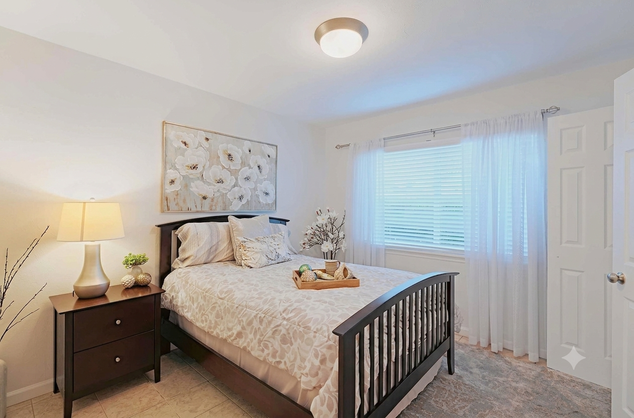 Bedroom with furniture and window