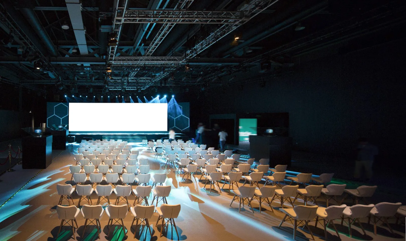 Seated event venue with stage