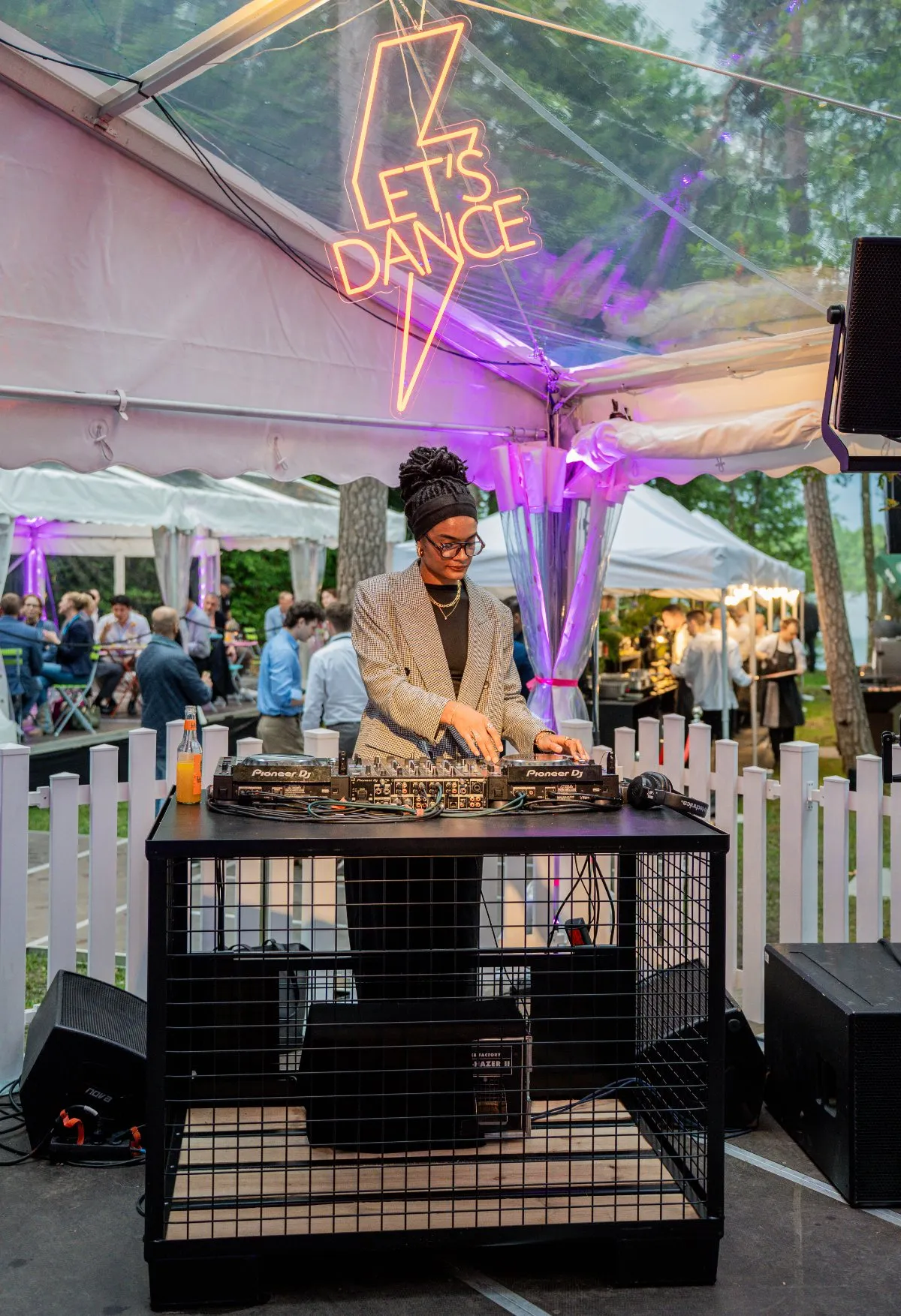 DJ set in the lakeside tent