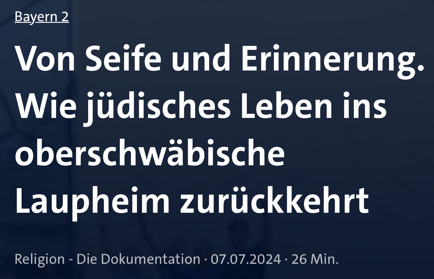 Bericht über das Bronner Haus im Bayerischen Rundfunk