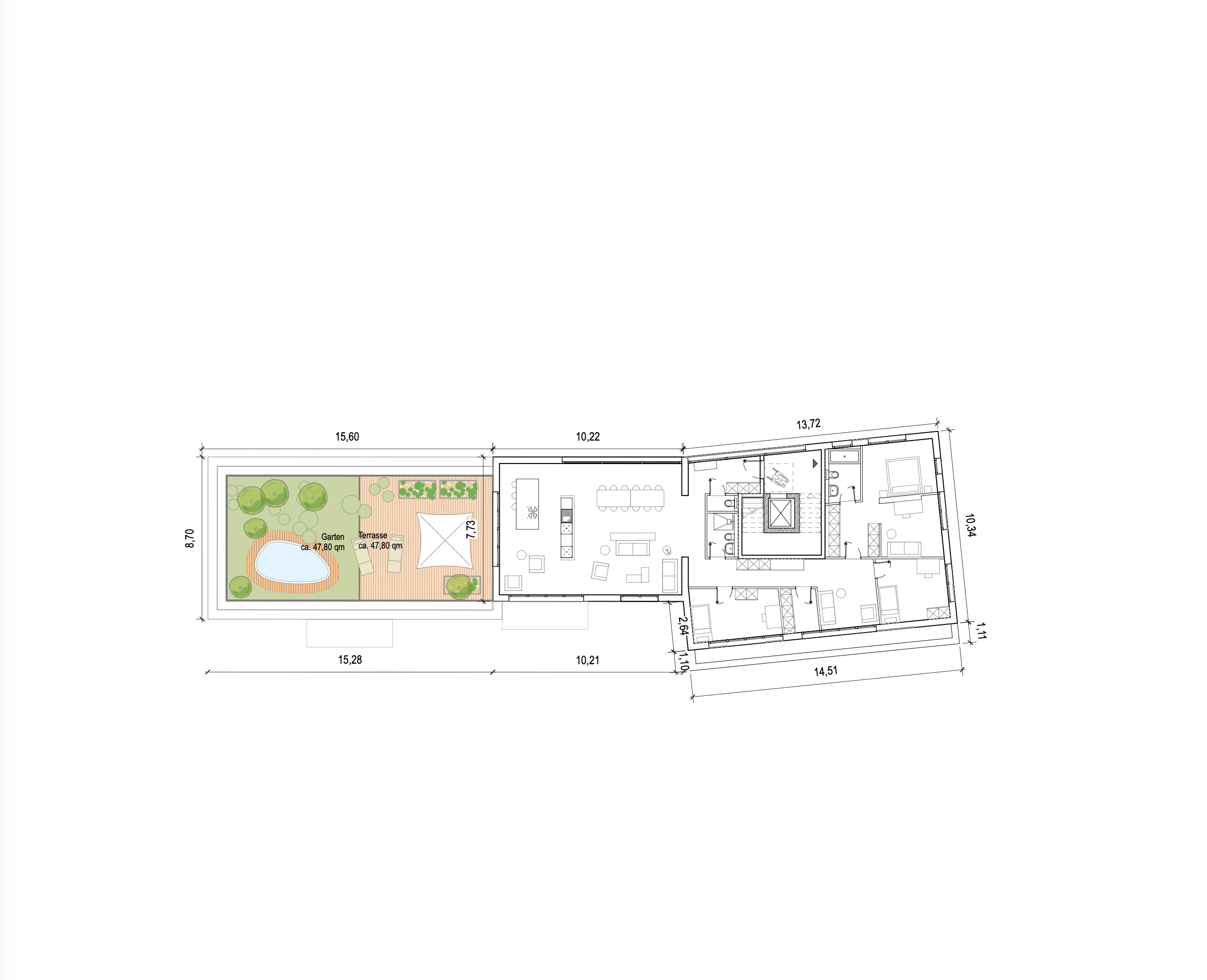 Grundriss Dachgeschoss mit Dachterrasse