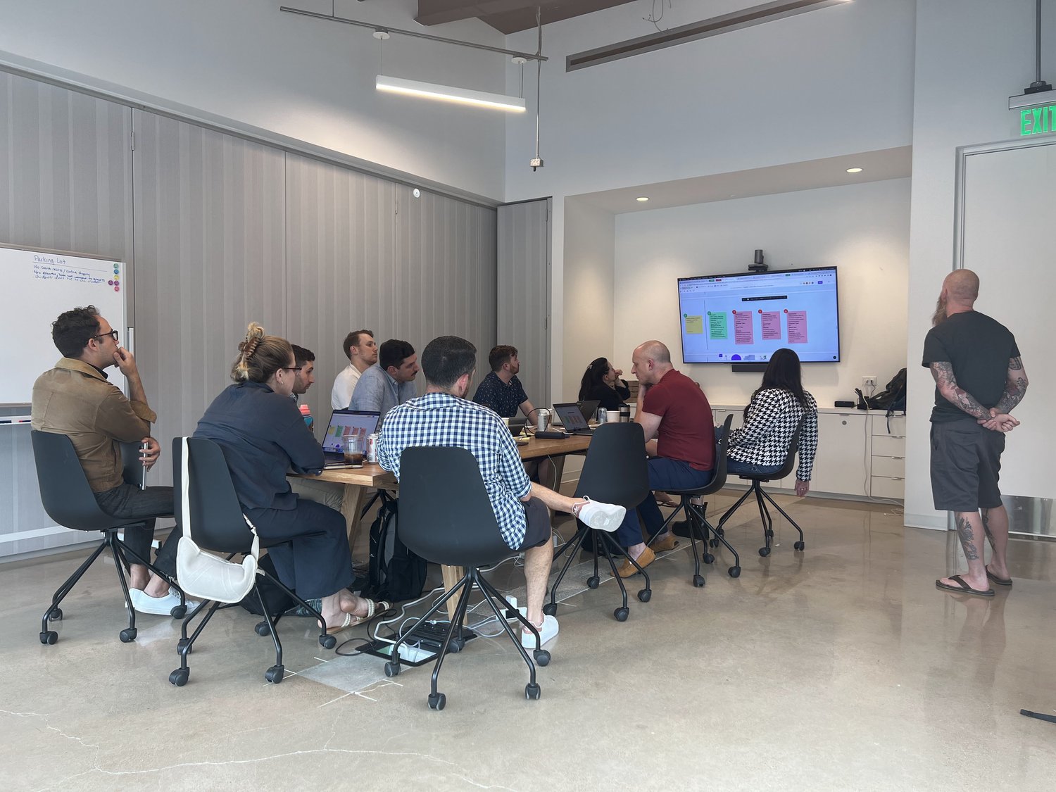 Cross-functional team in a design thinking session