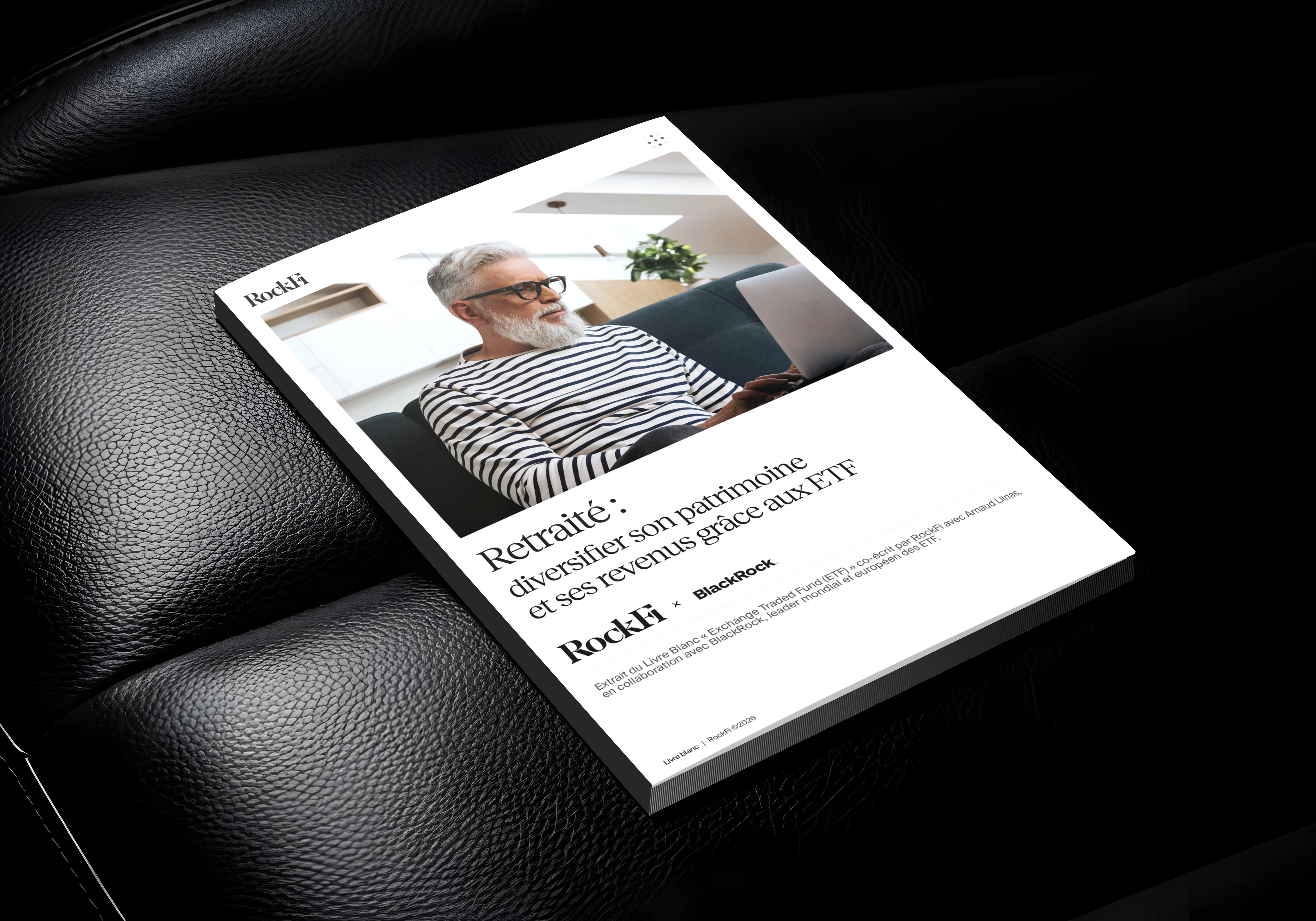Couverture du guide RockFi « Retraité : diversifier son patrimoine et ses revenus grâce aux ETF »