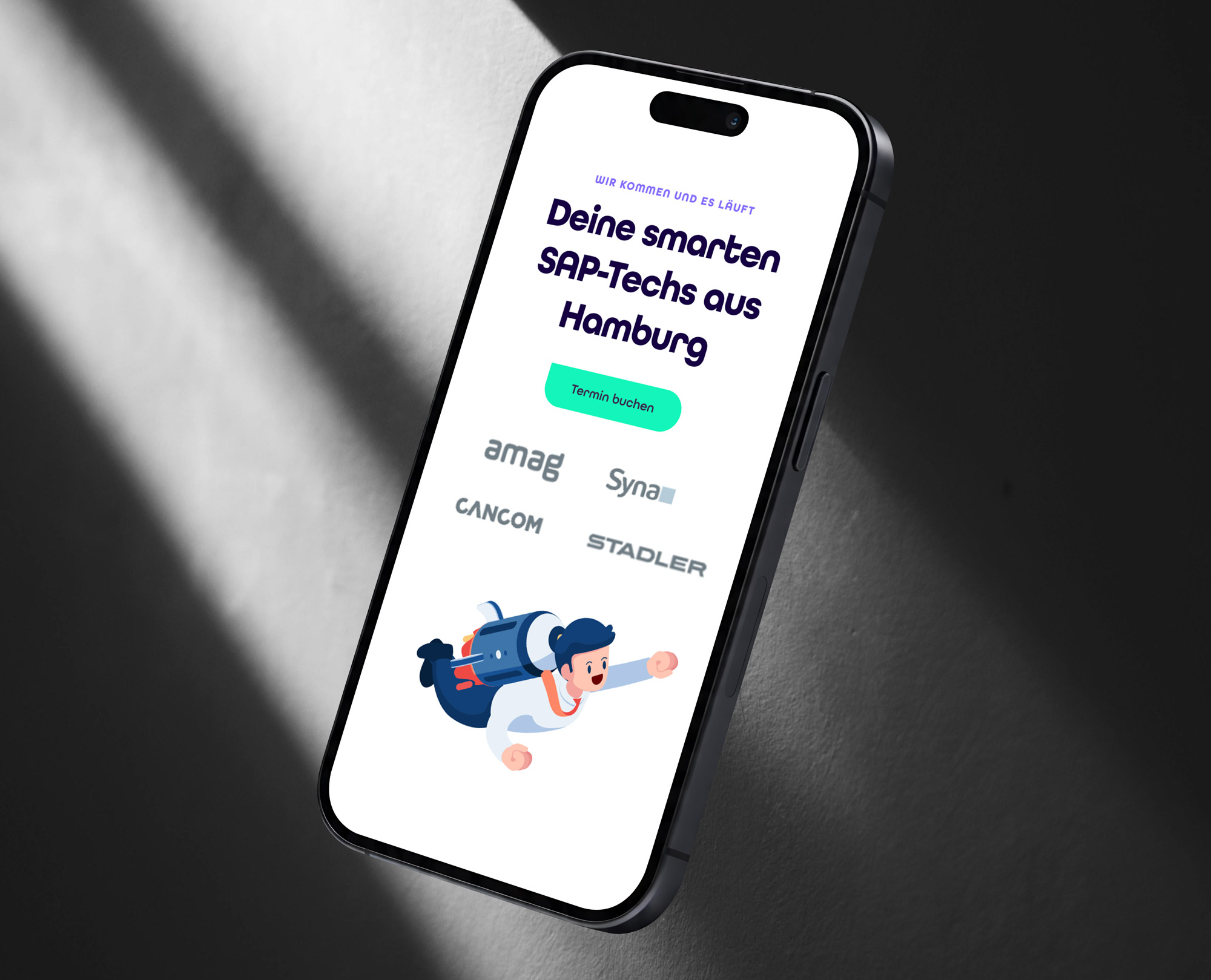 HiTechs Mockup, mobile Ansicht