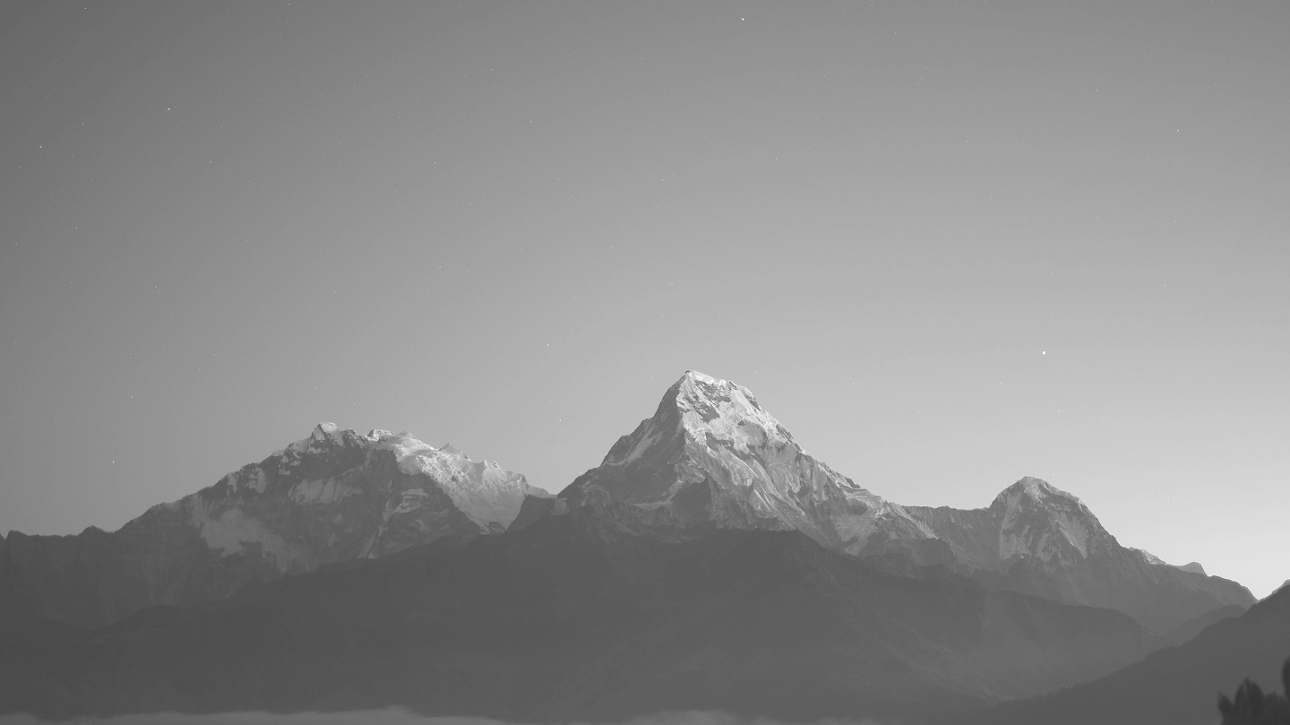 grey-scale mountains
