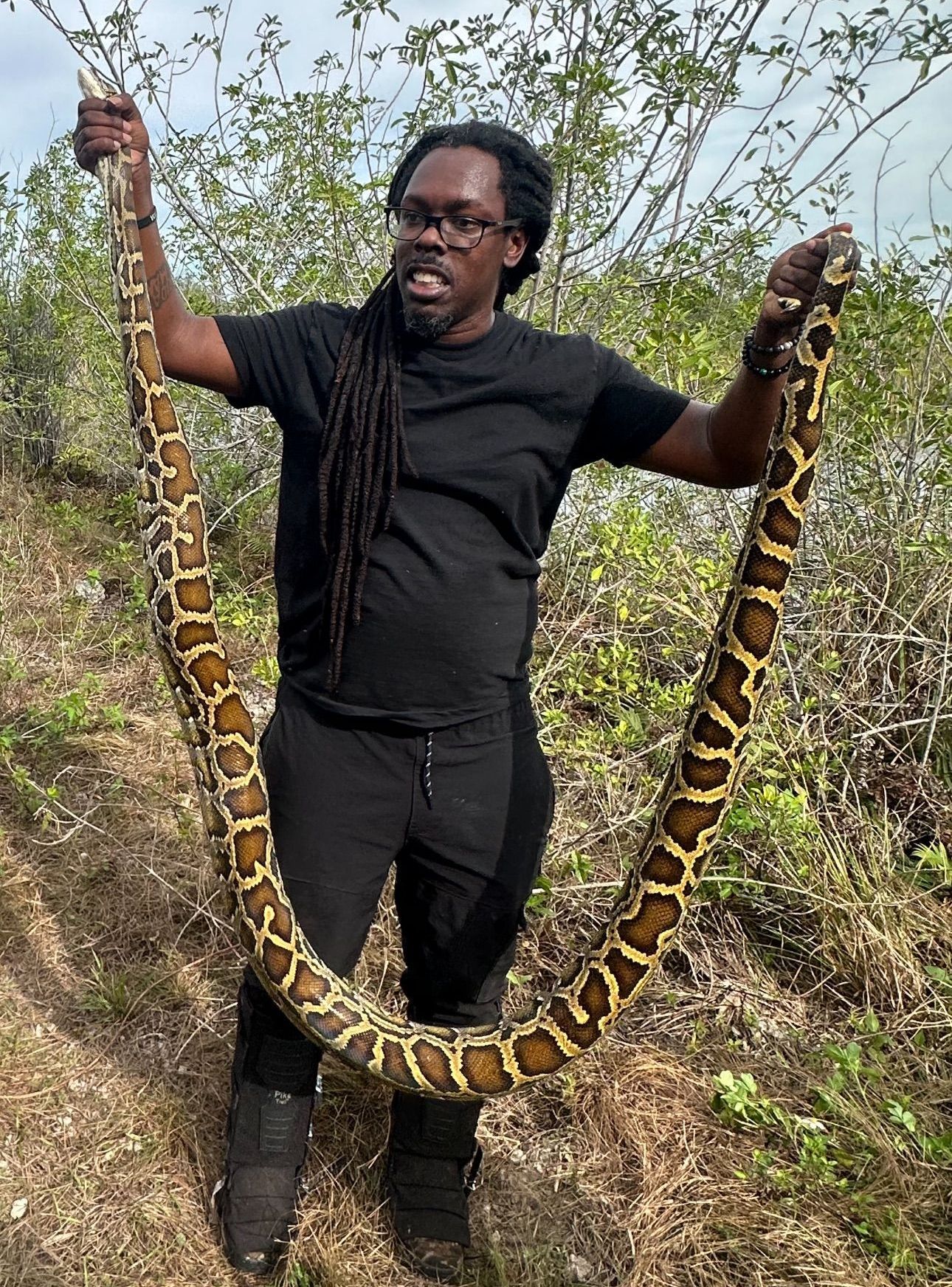 Big python caught with Epic Airboat Tours