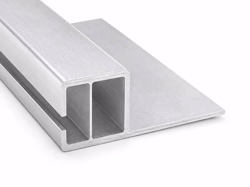 Aluminum extrusions available in a variety of shapes, profiles, and sizes for industrial and manufacturing applications.