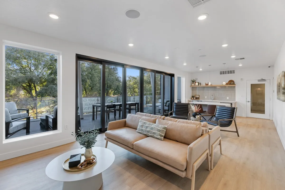 Indoor Lounge with tv and sofas