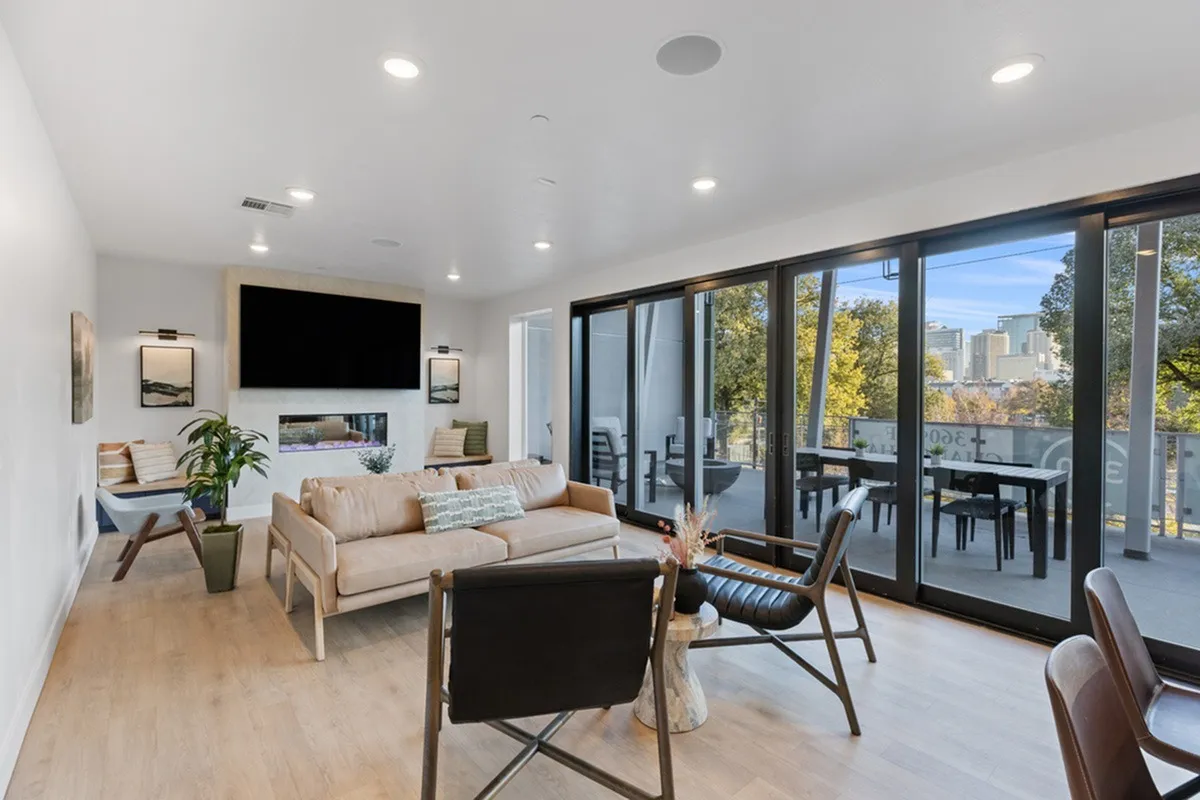 Indoor Lounge with tv and sofas