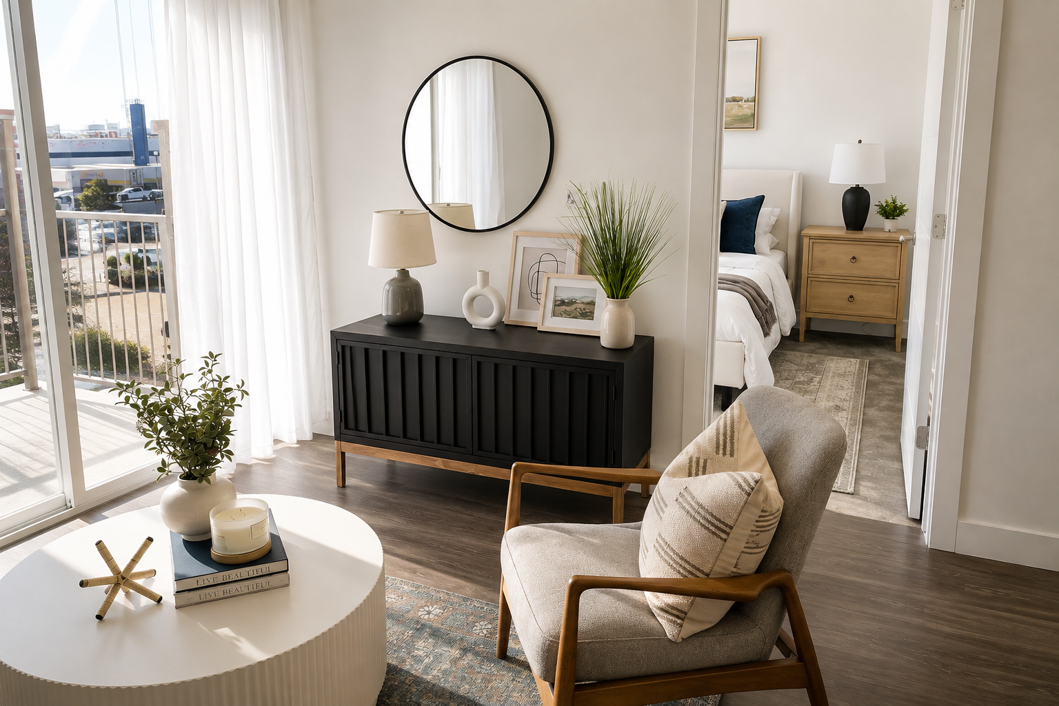 Living area with sofa 