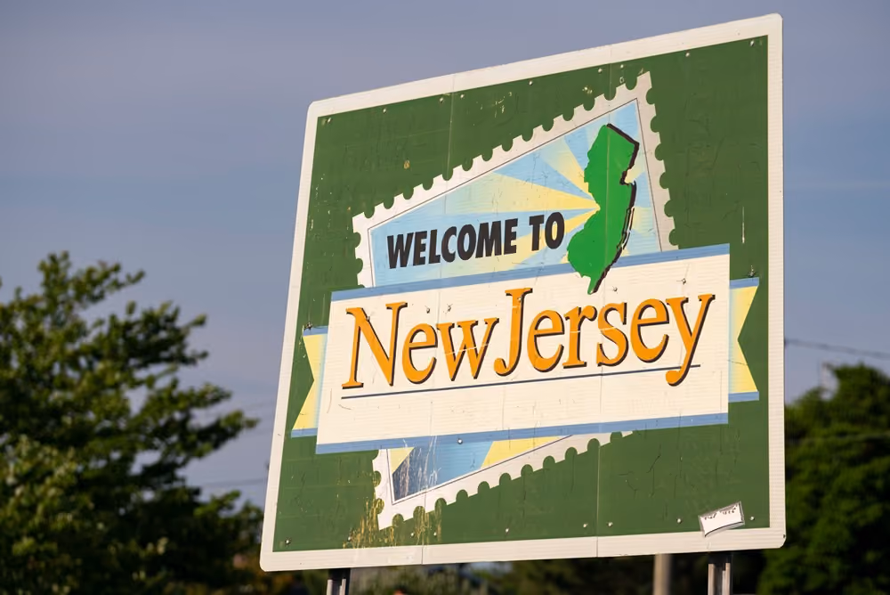Welcome to New Jersey road sign