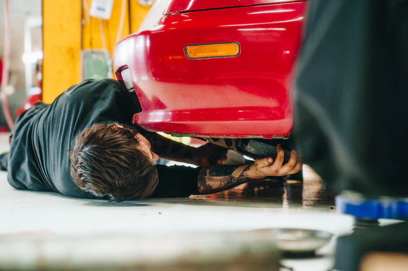 Mechanic performing auto repair