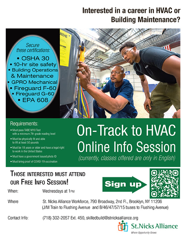 Two technicians working on HVAC equipment during training session