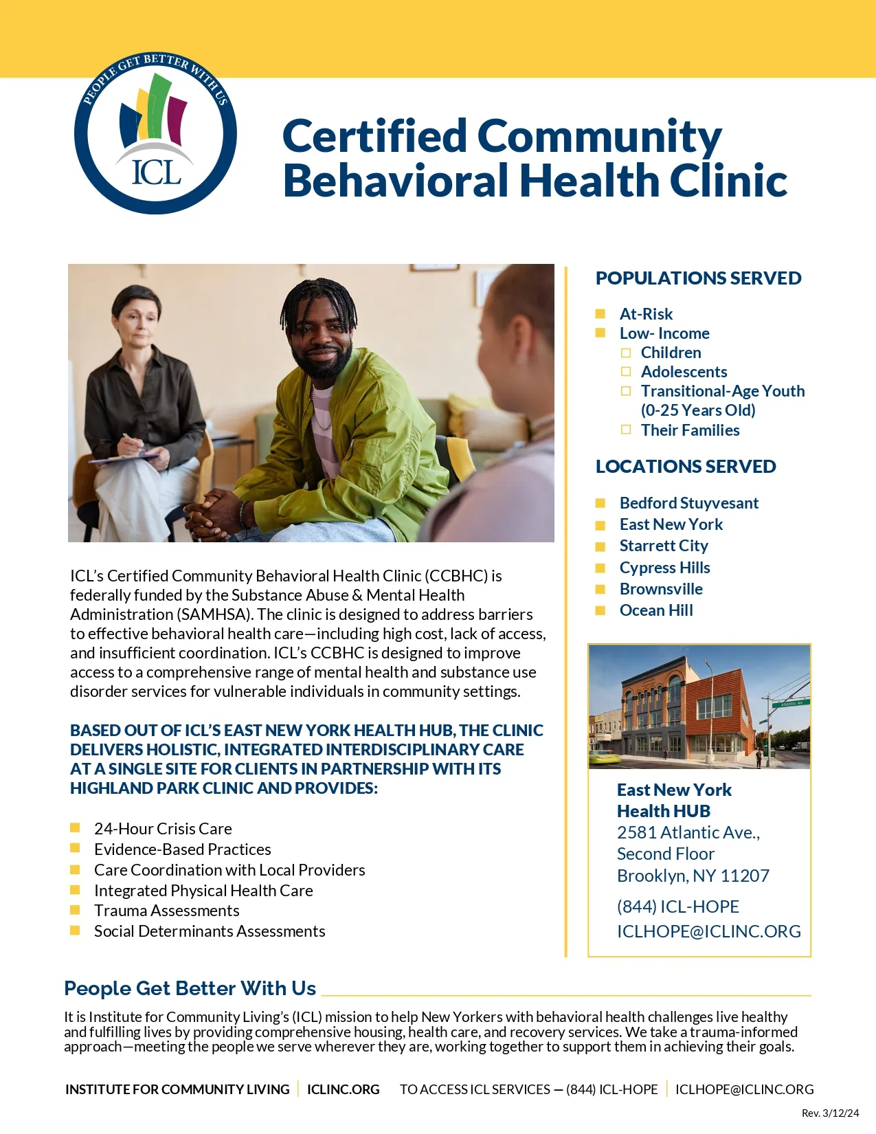 Counselor taking notes during a behavioral health therapy session