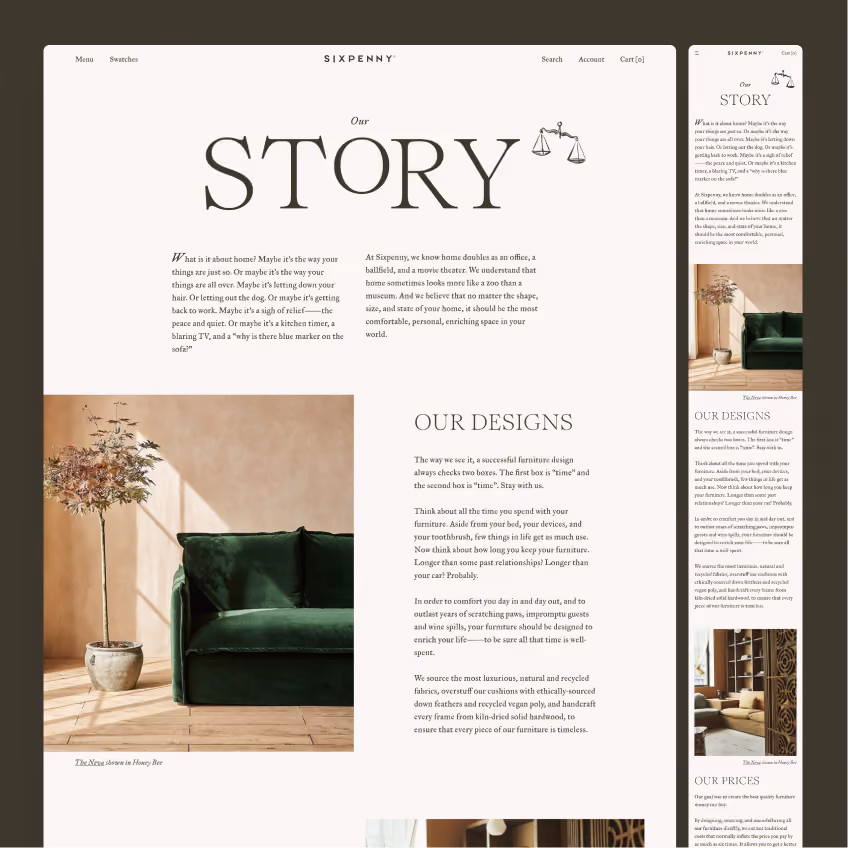 Sixpenny Tables website page