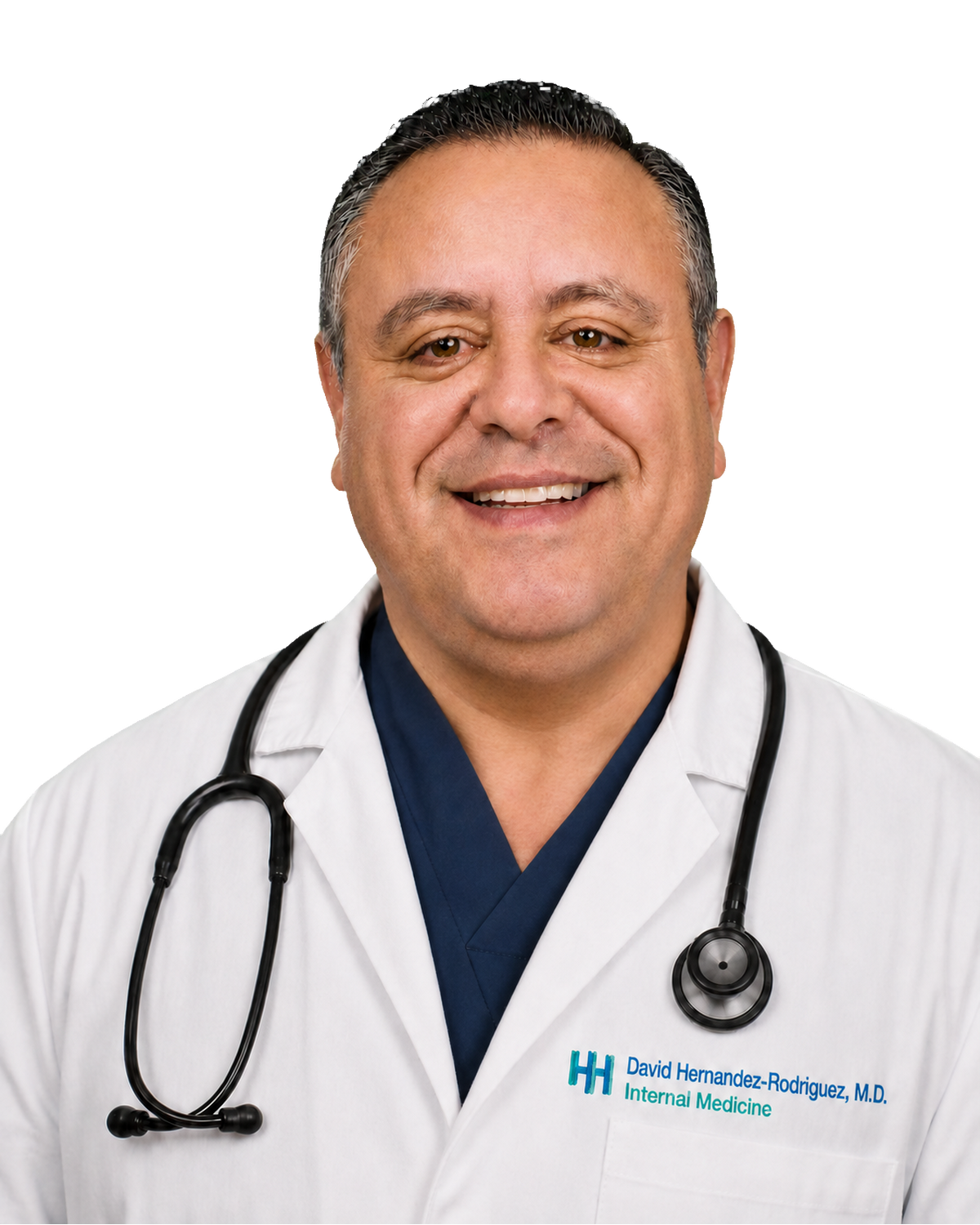 Professional studio portrait of David Hernandez-Rodriguez, M.D., Hernandez Health internal medicine physician.