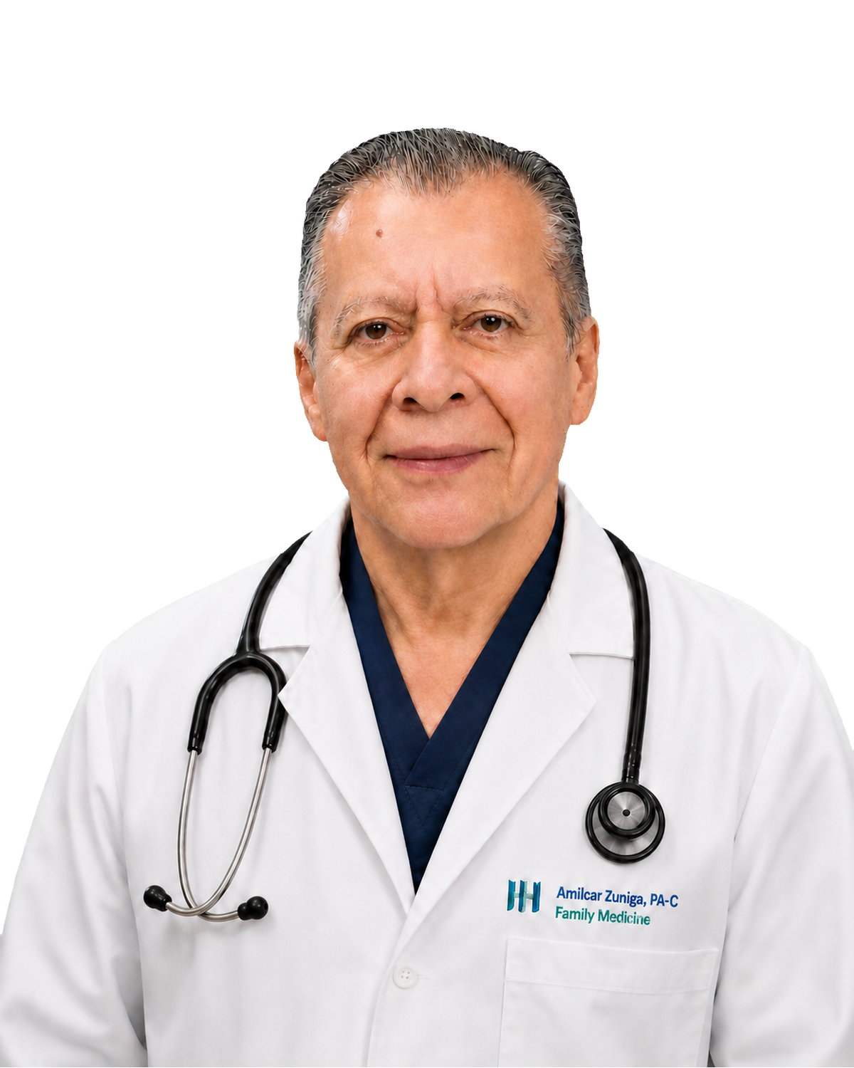 Professional studio portrait of Amilcar Zuniga, PA-C, Hernandez Health family medicine physician assistant.