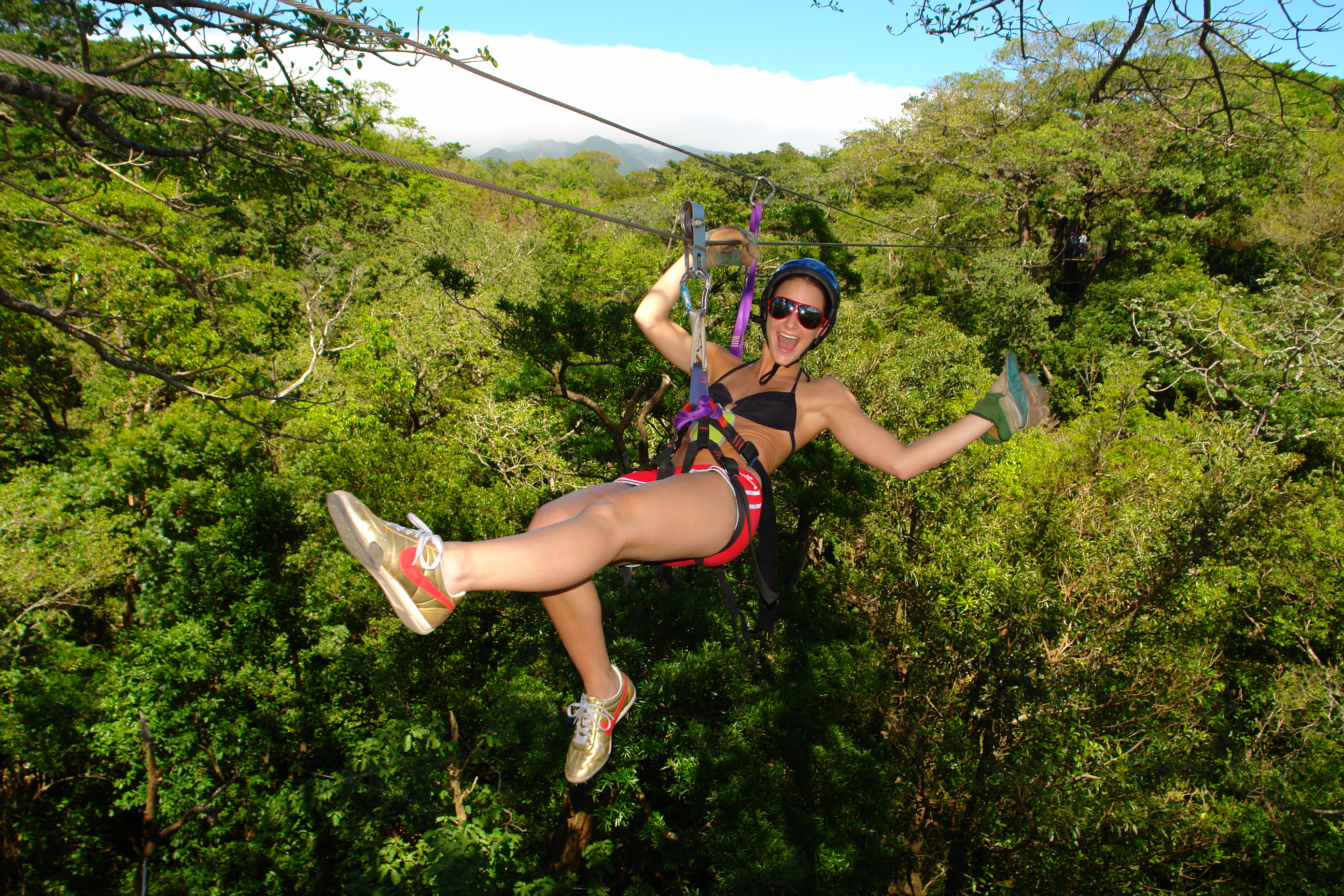 Ziplining through the Costa Rica rainforest canopy