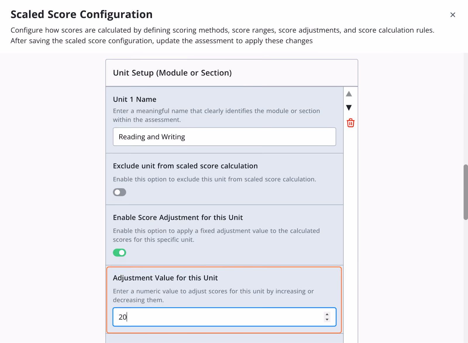 Adjustment value (bias value) in EdisonOS platform