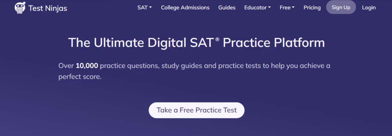 Test Ninjas offer digital SAT practice tests