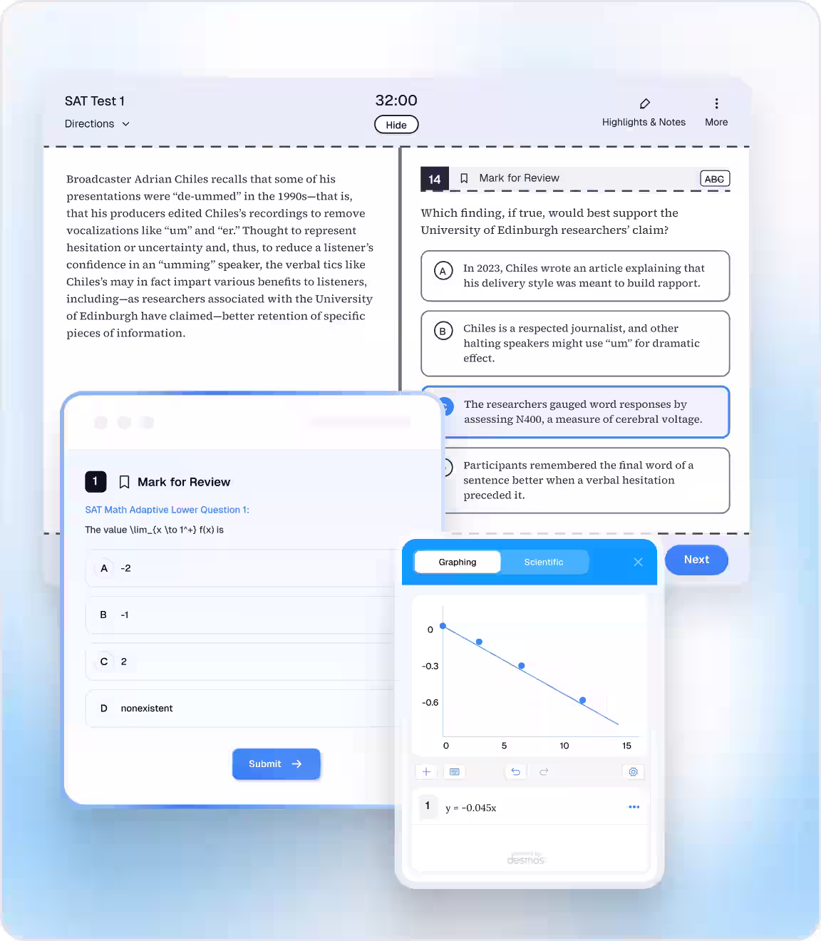 Student performance dashboards and score progression