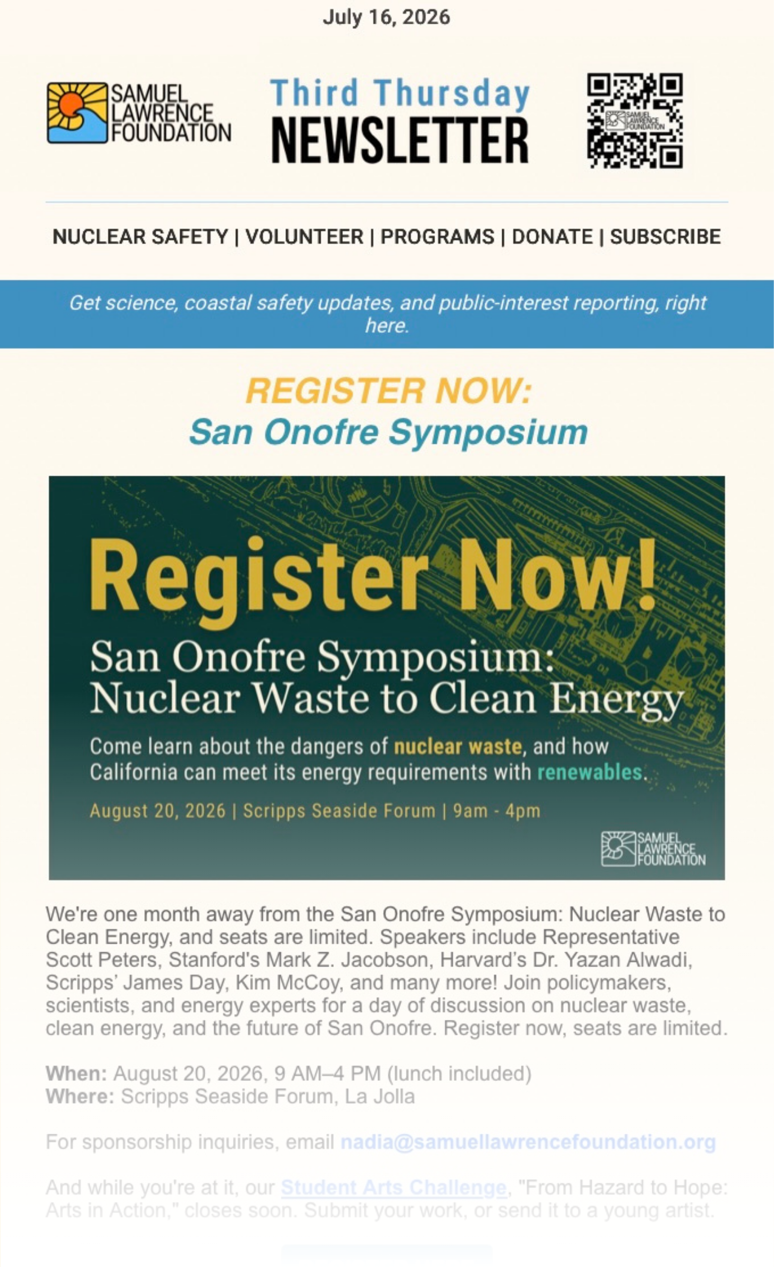 July 2026 newsletter cover